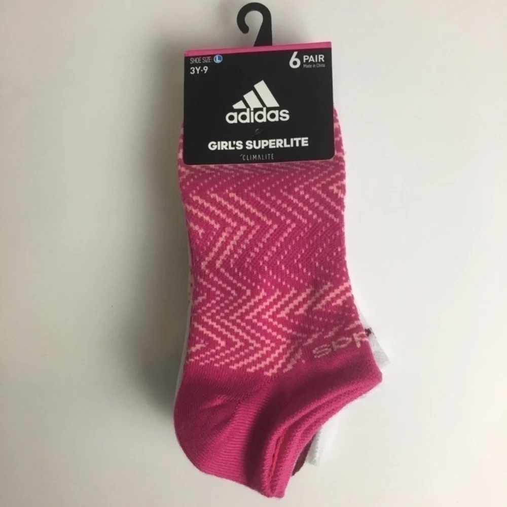 Adidas NWT No Show Superlite Socks 6-Pair Accessories Gym Workout Fall Winter
